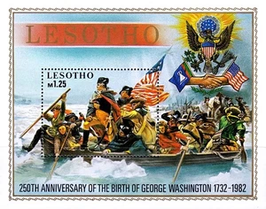 LESOTHO 1982 G.WASHINGTON S/S postfrisch ** GEMÄLDE, MILITÄR 💲KOSTENLOSER VERSAND💲 - Bild 1 von 1