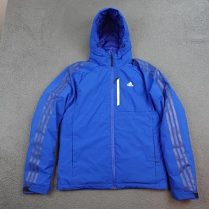 Adidas Sportjacke Herren klein drei Streifen Kapuze isoliert durchgehender Reißverschluss Mantel - Bild 1 von 12