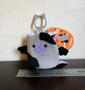 Bridgette the Cow Squishmallow Kellytoy Clip-On Halloween 2024 3.5" NWT - Picture 1 of 2