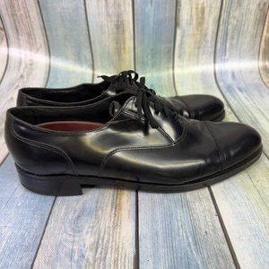Florsheim Black Leather Cap Toe Oxford Dress Shoe Mens Size 9.5 Lace Up - Picture 1 of 9