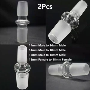 2Pcs 14mm/18mm Female Male Joint Lab Glass Enlarging Transfer Adapter Connector - Picture 1 of 11