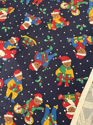 Telas vintage Hoffman California "The Fun Game" osos navideños 3 yardas nuevas Foto 1 de 3