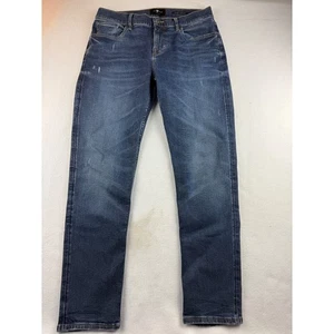 7 For All Mankind Slimmy Tapered Jeans Mens Dark Wash Stretch Denim 34x30 - Picture 1 of 10