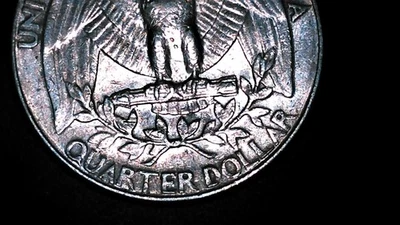 1983 D US Quarter Double Die error reverse - Image 1 of 4