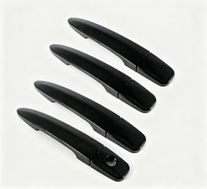 Set For 2013-2019 Nissan Sentra Sedan Glossy Black Side Door Handle Cover Trim - Picture 1 of 4
