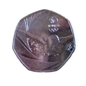Seltene 50p Münze Rio Olympiade Olympiade Schwimmer 2016 Sammlermünze (gebraucht, GC) - Bild 1 von 2