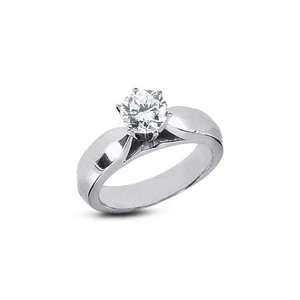 1.68ct E-VS1 Round Natural Certified Diamond 950 Plat. Solitaire Engagement Ring - Picture 1 of 3