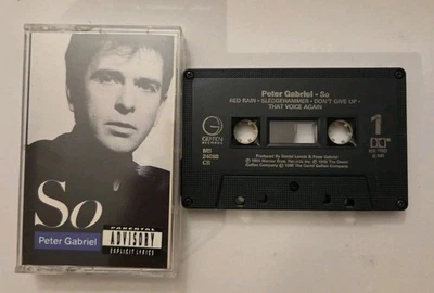 PETER GARBRIEL - SO 1986 CASSETTE TAPE VINTAGE ROCK GEFFEN SLEDGEHAMMER RED RAIN - Image 1 of 4