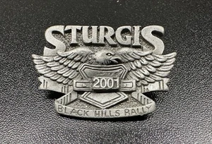 Pin de solapa vintage 2001 Sturgis Motorcycle Rally Black Hills Rally Eagle Harley - Imagen 1 de 3