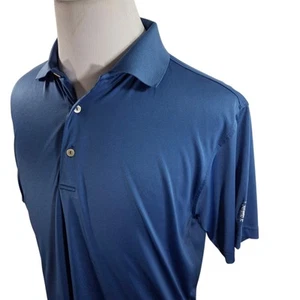 Peter Millar Summer Comfort Golf Shirt Blue Jupiter Lion Logo Mens Size Medium - Picture 1 of 5