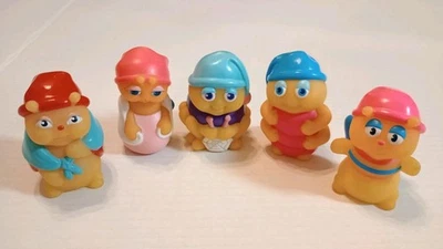 Playskool Glo Bug Worm Friends Glow Finger Puppet 1986 Set of 5 - Image 1 of 3