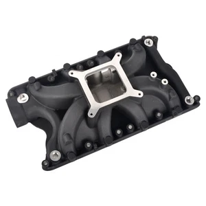 Colector de admisión de un solo plano de aluminio negro para SBF Ford V8 351W 5,8 L - Imagen 1 de 9
