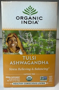 Tulsi Ashwagandha Tee, koffeinfrei, 18 Aufgussbeutel, 1,27 oz (36 g) - Bild 1 von 6