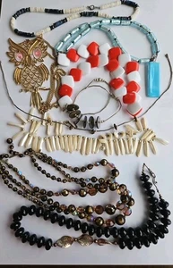 Lote De 9 Collares De Colección Hasta Ahora Material Mixto, Cuentas, Vidrio, Metal  - Imagen 1 de 11