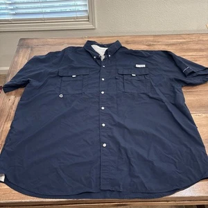 Camisa Columbia Para Hombre PFG Bahama 4X Omni-sombra Azul Marino Pesca Ventilada - Imagen 1 de 13