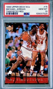 /2300 PSA 10 Michael Jordan 1998 UD Timepieces Red Die Cut 90s Insert MJ POP 8 - Picture 1 of 3