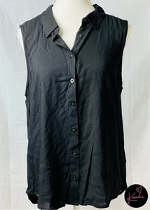 NWT Big W Brilliant Basics Size 12 Women’s Black Buttoned Woven Sleeveless Top - Picture 1 of 5
