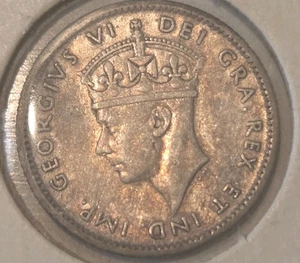 1941 & 1942 Neufundland 10 Cent George VI .925 Sterling Silber Groschen - Bild 1 von 5
