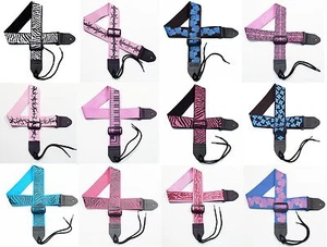 Girls Guitar Straps 2" Cotton with designs by Legacystraps - Picture 1 of 33