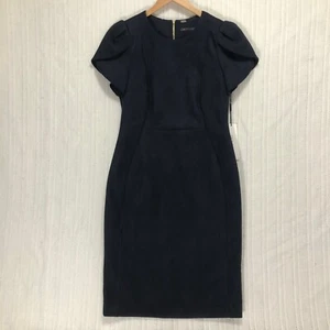 Abito tubino Calvin Klein manica a sbuffo carriera cocktail party blu navy 8 - Foto 1 di 9