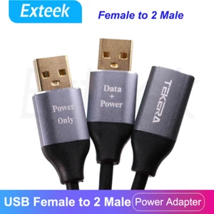 Double USB Extension A-Female To 2 A-Male Y Cable Cord Power Adapter Splitter AU - Picture 1 of 12