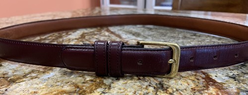 Cintura Coach anni '90 uomo pelle di mucca brunita 5700 bordeaux taglia 36 ottone USA