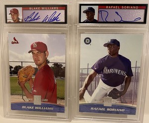 2001 topps reserve auto rafael soriano blake williams PSA 8 