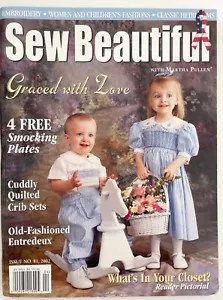 Sew Beautiful Magazine Martha Pullen Smocking Plates Pattern Mar April 2002 - Picture 1 of 1