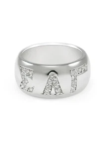 Anillo Sigma Lambda Gamma plata de ley con letras circonita - Imagen 1 de 1