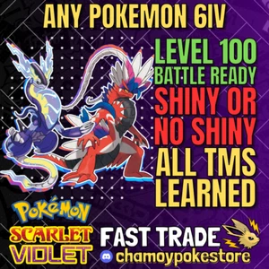 ANY POKEMON ✨ 6IV SHINY ✨ BATTLE READY ✨ Pokemon Scarlet & Violet 🚀 Fast Trade - Picture 1 of 1