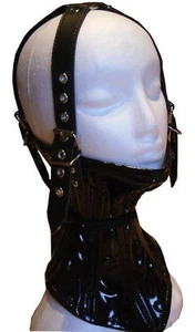 BDSM Bondage Leder Nacken Korsett Halsband Halskorsett schwarz Halsfessel extrem - Bild 1 von 1