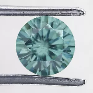 Fancy Blueish 0.95 Ctw Lab Grown Gemstone Round Cut Loose Moissanite Diamond - Picture 1 of 6