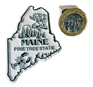 Fridge Magnet Maine Pine Tree State USA Vintage ncb - Picture 1 of 3