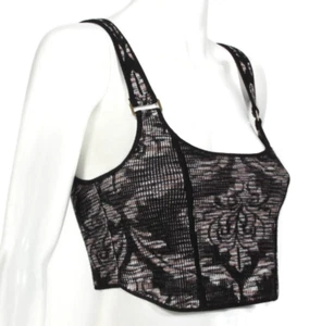 ANTHROPOLOGIE Valeria Sweater Corset Crop Tank Damask Waffle Knit Top sz S /352 - Picture 1 of 5