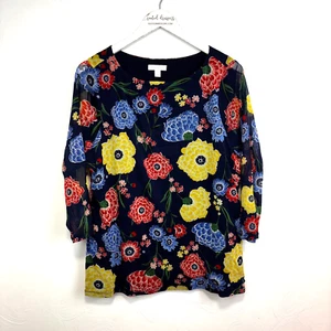 Blusa Charter Club Floral Colorida Pullover Manga Larga Bonita Mujer Plus 1X - Imagen 1 de 5