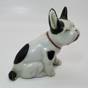 Vintage Porcelain Boston Terrier, French Bulldog Figurine, Made in Japan