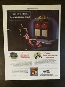 Vintage 1947 Zenith Radio Full Page Original Color AD A1 - Picture 1 of 1