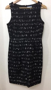 Cynthia Rowley Lace Sleeveless Striped Black Dress Size 8 NWT - Picture 1 of 6