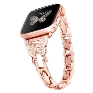 Butterfly Band for Bling Apple 42mm(Series10)/41mm/40mm/38mm Classy Rose Gold - Picture 1 of 7