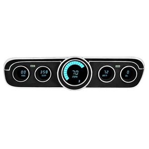 Ford Mustang Digital Dash Panel for 1965-1966 Gauges by Intellitronix TEAL LEDs - Picture 1 of 15