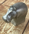 Vintage Dansk Designs Miniature Hippo Figure Silver-Plate Paperweight Figurine