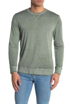 Threads 4 Thought Men Size:XLARGE Burnout Lightweight Sweatshirt Color:GREENARMY - Image 1 of 2