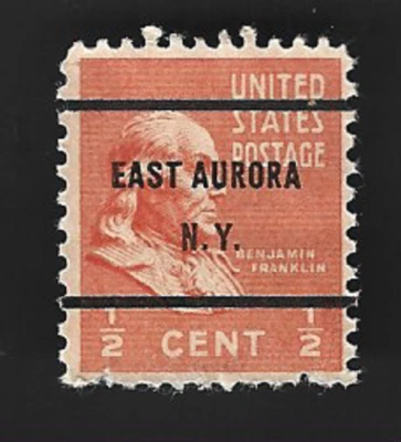 Scott# 803 1/2c Franklin precancel - EAST AURORA N.Y. - (C-2) perfs - Image 1 of 2
