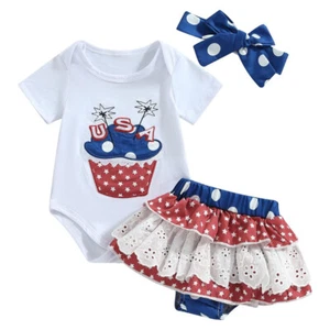 Newborn Infant Baby Girl Clothes Romper Shorts Set Summer Cute Baby Clothes - Picture 1 of 11