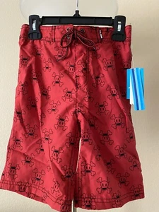NWT Paul Frank Boys Red Skull Swim Trunk Shorts   Sz. 6 - Picture 1 of 3
