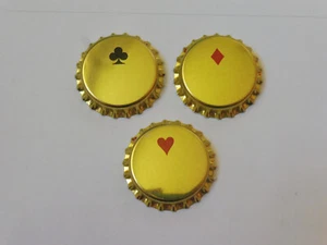 3 alte Big-Size Degorgations-Kronkorken Spielkarte, Champagner, Sekt, unverkorkt - Bild 1 von 4