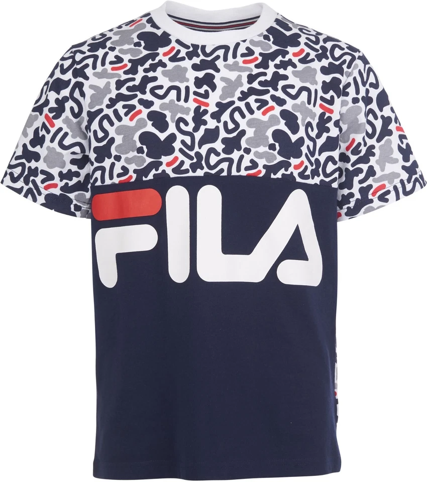NWT Youth's FILA Boys' Nolan T-Shirt, Small, Blue Logo Shirt $25 4B214 - Image 1 of 1