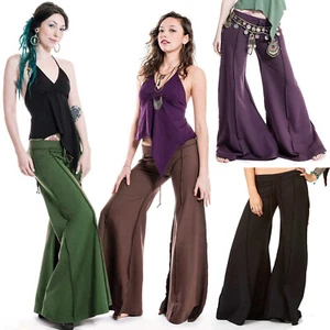 Extra Wide Flares, Flow Pants, Hippy Emo Punk 90s Trousers, Psy Trance Clothing - Picture 1 of 22