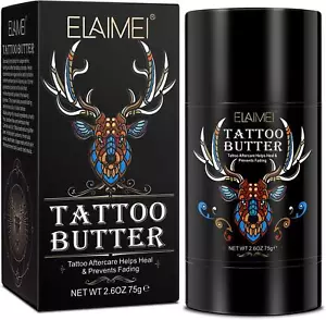 AFTERCARE TATTOO BUTTER Enhances Colors OLD & NEW TATTOO Heals and Protects Balm - Picture 1 of 12