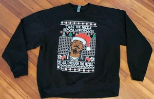 Snoop Doggy Dog Ugly Christmas Sweater Sweatshirt Black Holiday XL - Picture 1 of 6